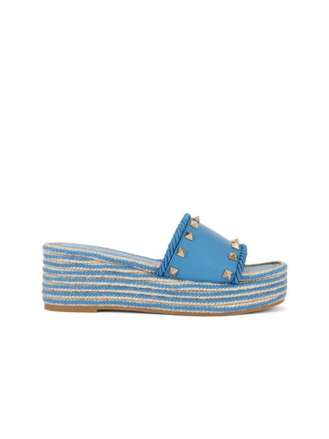 Valentino Rockstud Flatform Espadrille Slide