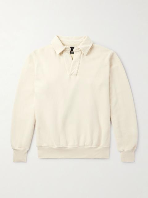 LES TIEN Cotton-Jersey Polo Shirt Ecru