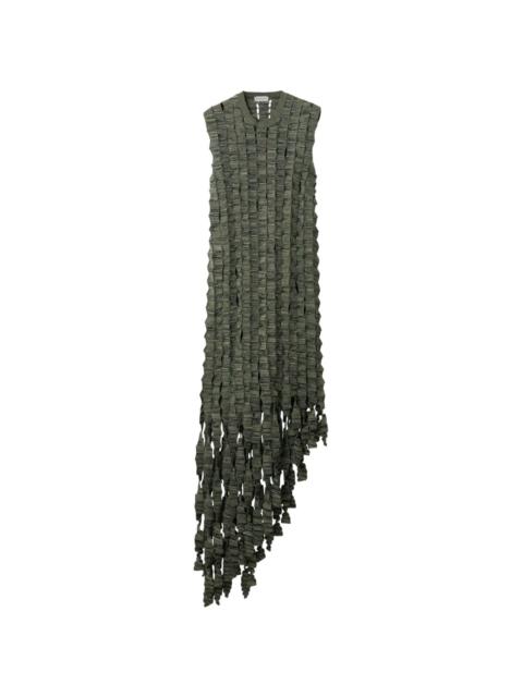 crocheted silk-blend midi dress