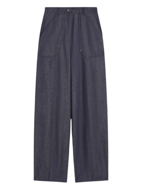 high-waisted patch-pocket trousers