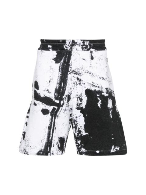 paint-splatter cotton shorts