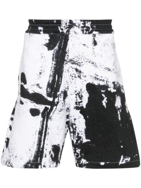 Alexander McQueen paint-splatter cotton shorts