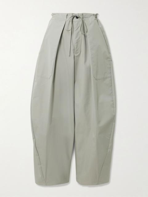 KALLMEYER Clemence pleated cotton-blend twill barrel-leg pants Gray