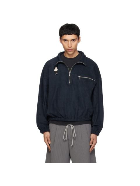 Song for the Mute Navy Zip Funnel Sweatshirt