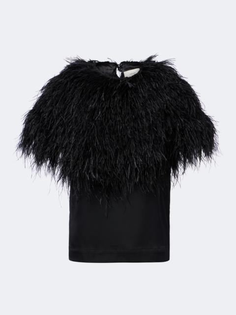 Loulou de Saison Iona feather-trimmed top