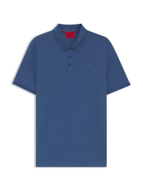 HUGO COTTON-PIQUÉ POLO SHIRT WITH ALL-OVER PRINT