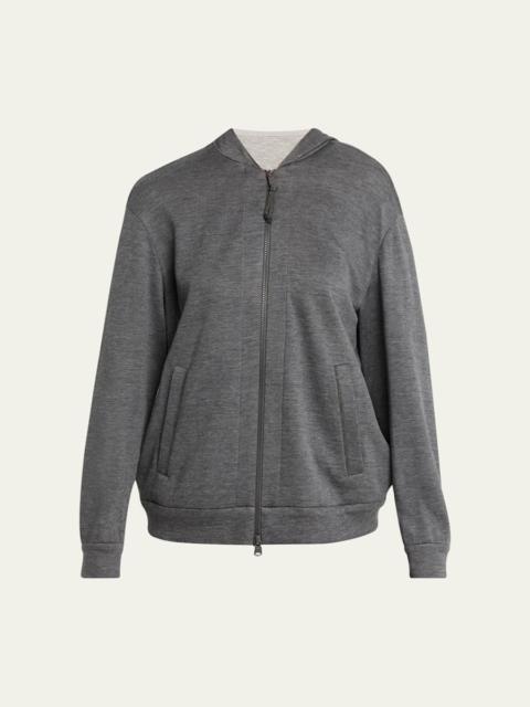 Brunello Cucinelli Monili-Trim Cardigan Sweatshirt