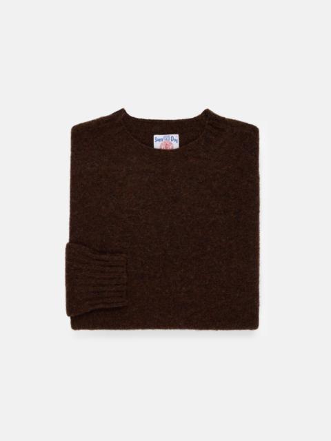 J. PRESS MADE-IN-SCOTLAND BROWN SHAGGY DOG SWEATER - TRIM FIT