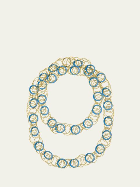 Buccellati Hawaii Color 18K Yellow Gold Chalcedony Long Necklace, 98cm