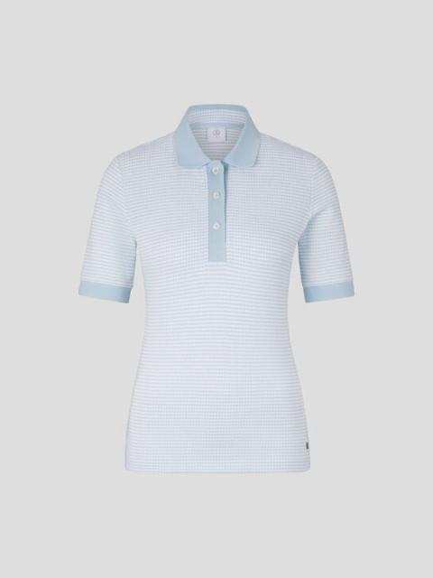 BOGNER Wendy Polo shirt in Light blue/Off-white