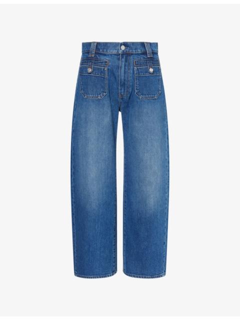 PAIGE Arellia Ankle Barrel-Leg Denim Jeans