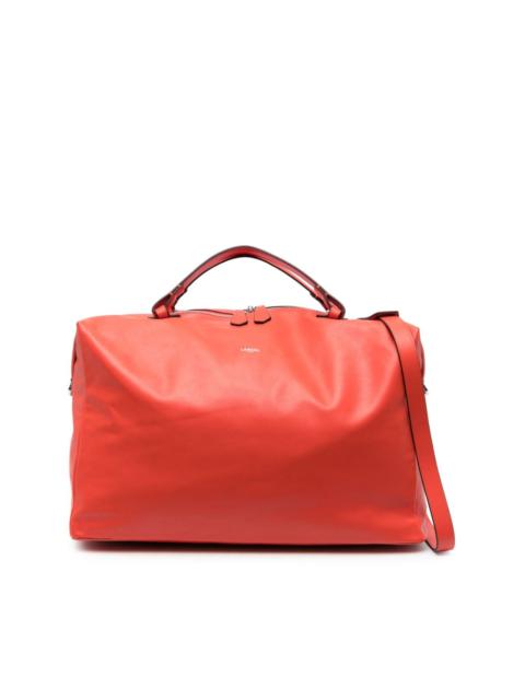 LANCEL logo-print leather luggage bag