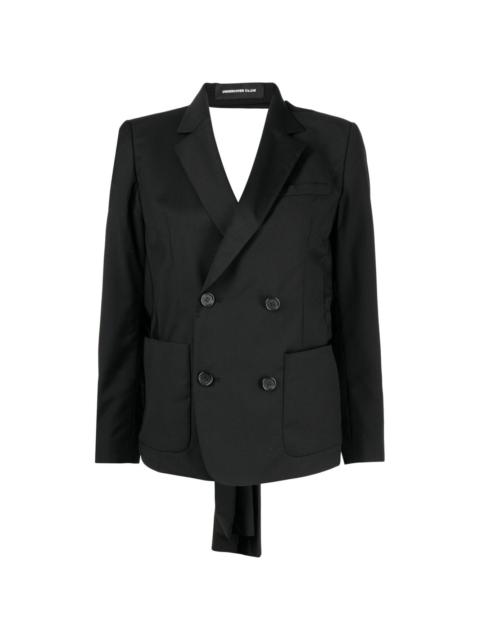 double-breasted rear-tie blazer