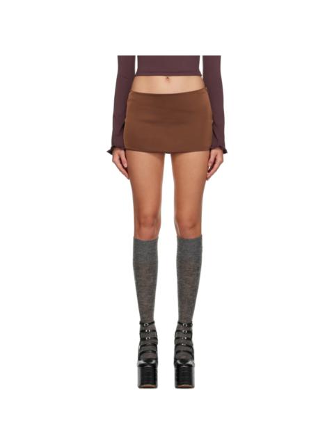 Brown Zip Miniskirt