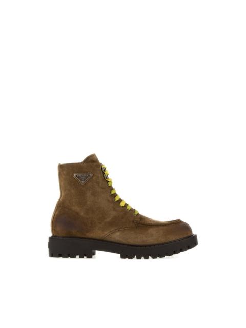 Prada PRADA Light Brown Suede Laced Boots New & Authetnic (Men's s