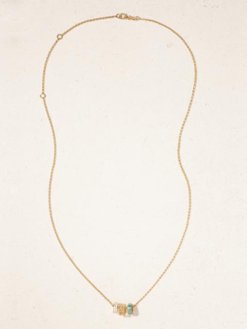 FOUNDRAE Reverie, Snake And Wholeness Tenet Heart Beats 18-karat Gold And Enamel Necklace
