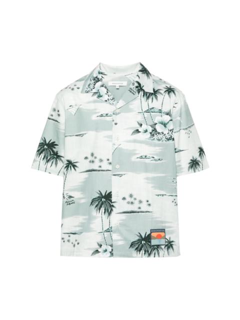 Maison Kitsuné island-print bowling shirt