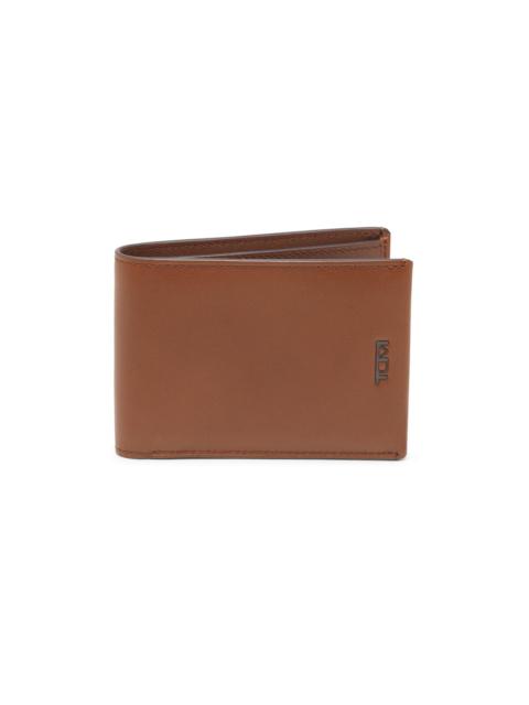 TUMI Men's Nassau Leather Double Bifold Wallet - Cognac