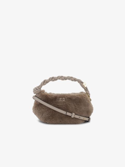 GANNI LIGHT GREY FLUFFY MINI GANNI BOU BAG