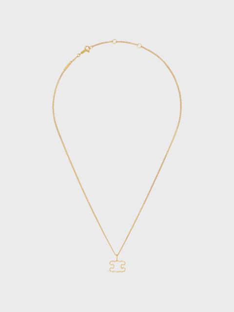 CELINE Triomphe Frame Necklace in Brass with Gold Finish