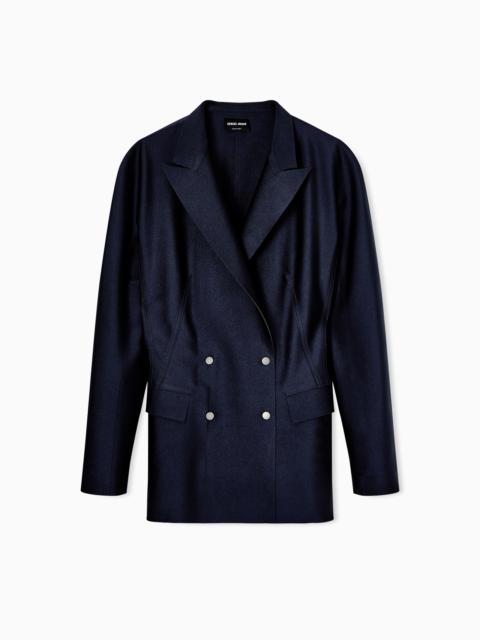 GIORGIO ARMANI DOUBLE-BREASTED JACKET IN SCUBA JERSEY