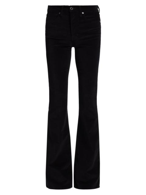 VERONICA BEARD Women's Beverly Velvet Skinny-Flare Pants - Black
