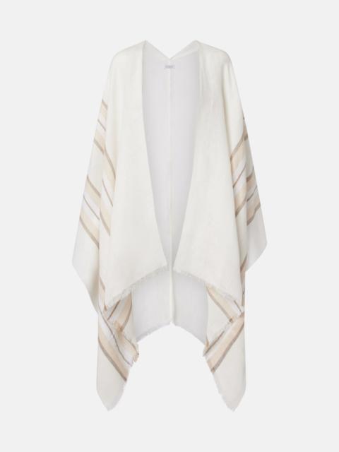 Brunello Cucinelli Striped linen, cashmere, and silk scarf