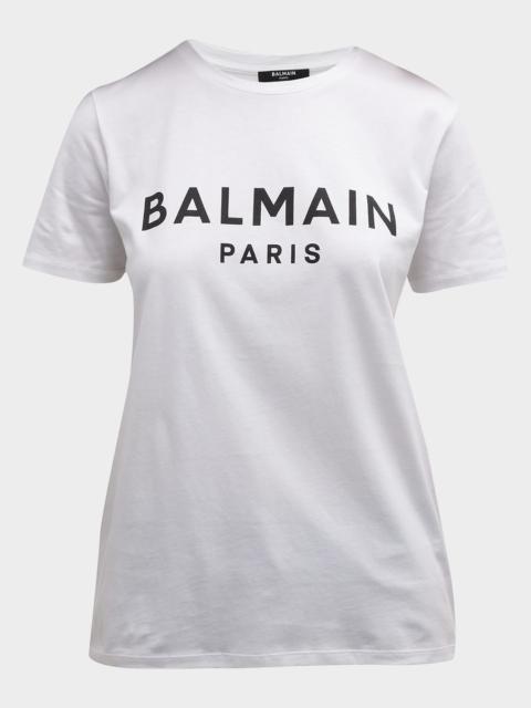 Balmain 3-Button Flocked Logo T-Shirt