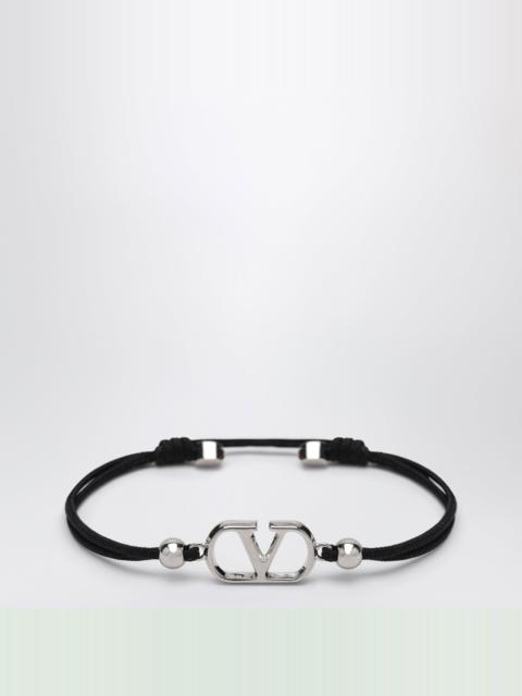 Valentino Black VLogo Signature cord bracelet