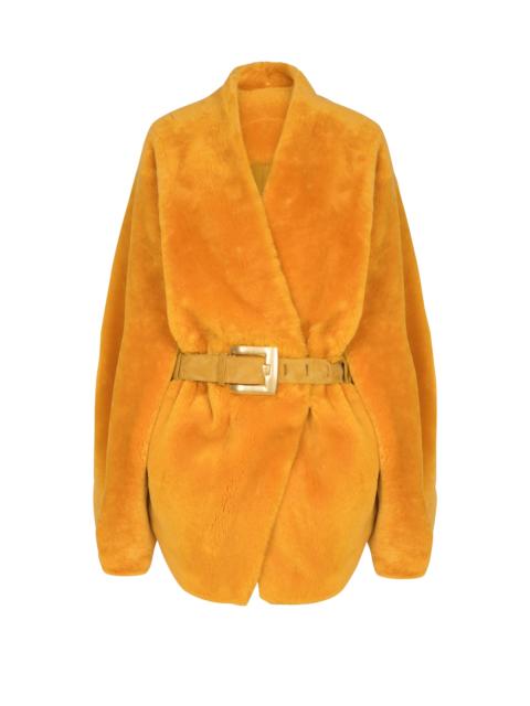 Balmain Belted shearling coat