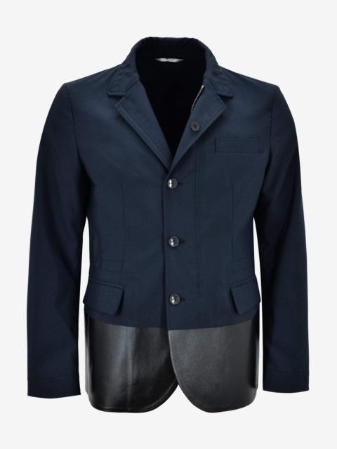 Valentino Valentino Navy Blue Jacket with Leather Panel