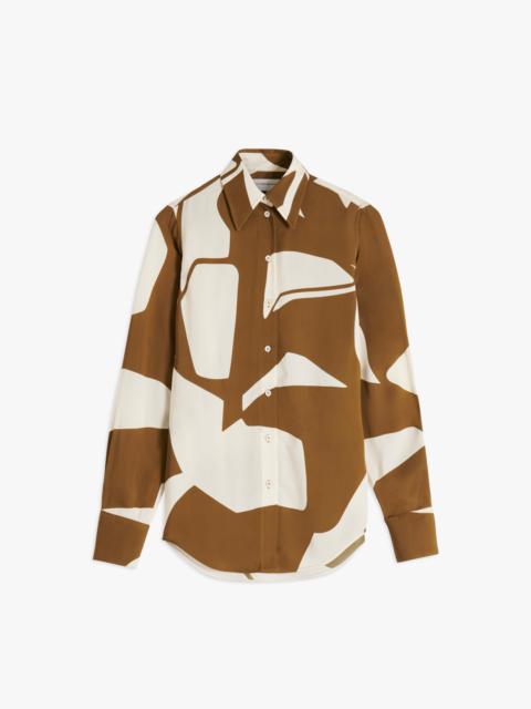Victoria Beckham Pointed Collar Shirt in Khaki-Cream