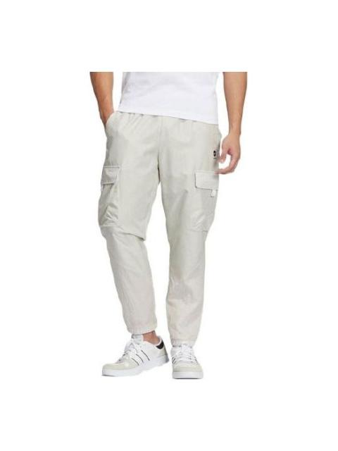 Men's adidas neo Solid Color Multiple Pockets Woven Bundle Feet Sports Pants/Trousers/Joggers Bauxit