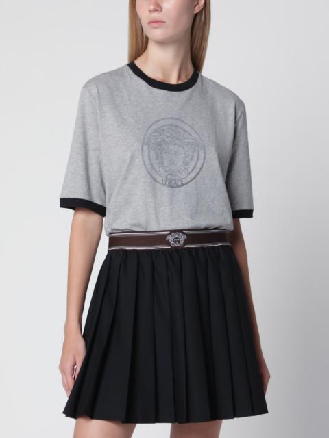 VERSACE Cotton Jersey T-Shirt with Printed Logo