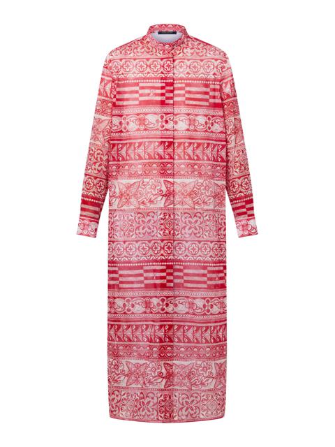 Louis Vuitton - Monogram Tile Long Shirt Dress - Rouge Vif - Women - Size: 40 - Luxury