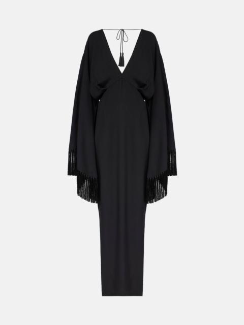 Taller Marmo Magnifique fringed crêpe gown