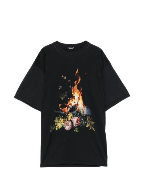 UNDERCOVER floral-print crew neck T-shirt