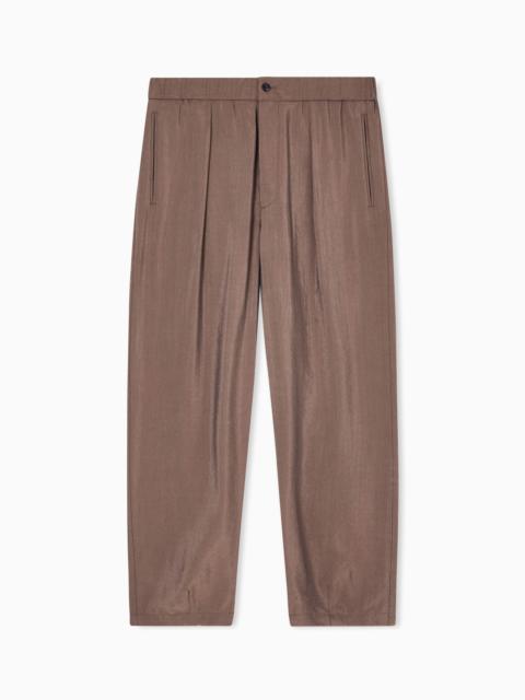 GIORGIO ARMANI TROUSERS REGULAR FIT IN WASHED SILK BLEND