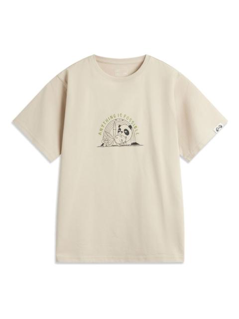 Li-Ning (WMNS) Li-Ning Panda Graphic Oversized T-shirt 'Light Brown' AHSUC04-7