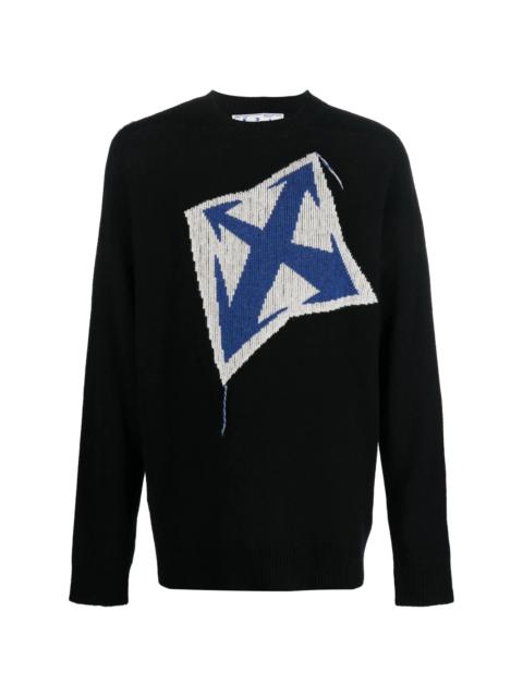 Off-White Arrows-intarsia wool jumper