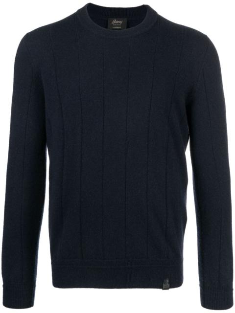 vertical-pattern cashmere jumper