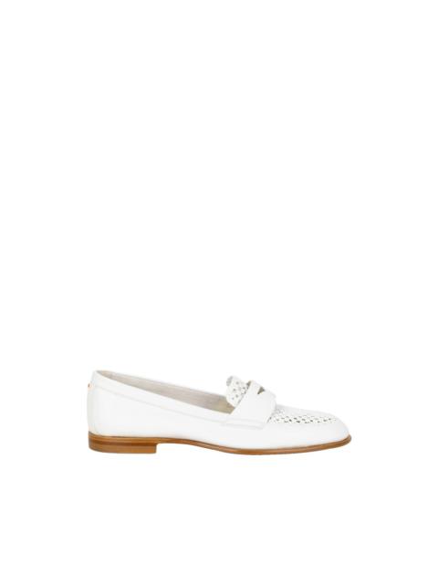 Santoni white loafers