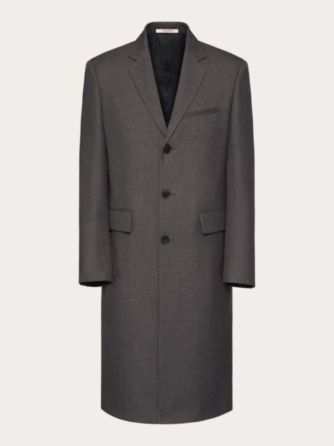 Valentino SINGLE-BREASTED COAT IN TECHNICAL NYLON WITH MAISON VALENTINO TAILORING LABEL