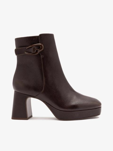 Larroudé Dolly Verona Low Platform Boot Brown Leather