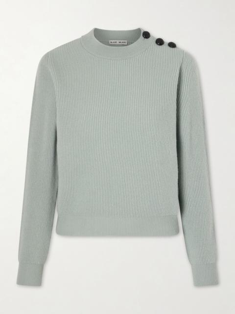 BLAZÉ MILANO Racka ribbed-knit wool and cashmere-blend sweater Mint