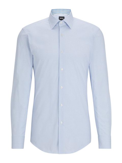 BOSS SLIM-FIT SHIRT IN CHECKED STRETCH COTTON