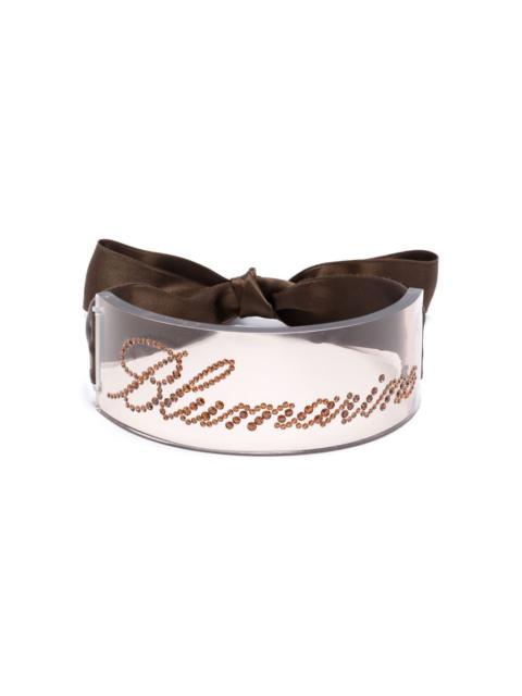 Blumarine logo crystal-embellished choker necklace