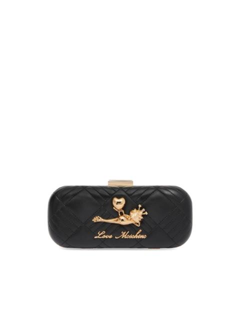 Moschino quilted embellishment clutch bag