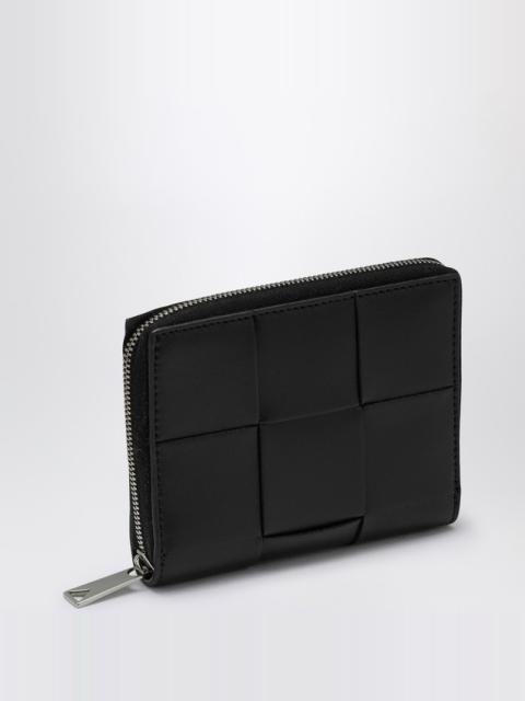 Black Intrecciato Zippered Wallet