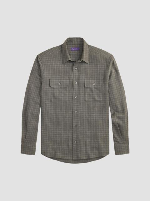 Ralph Lauren Men's Tattersall Cotton Flannel Shirt - Medium Grey Melange